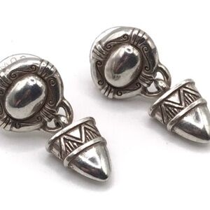 Brighton Silver Tribal-Inspired/ Western  Earrings- Vintage